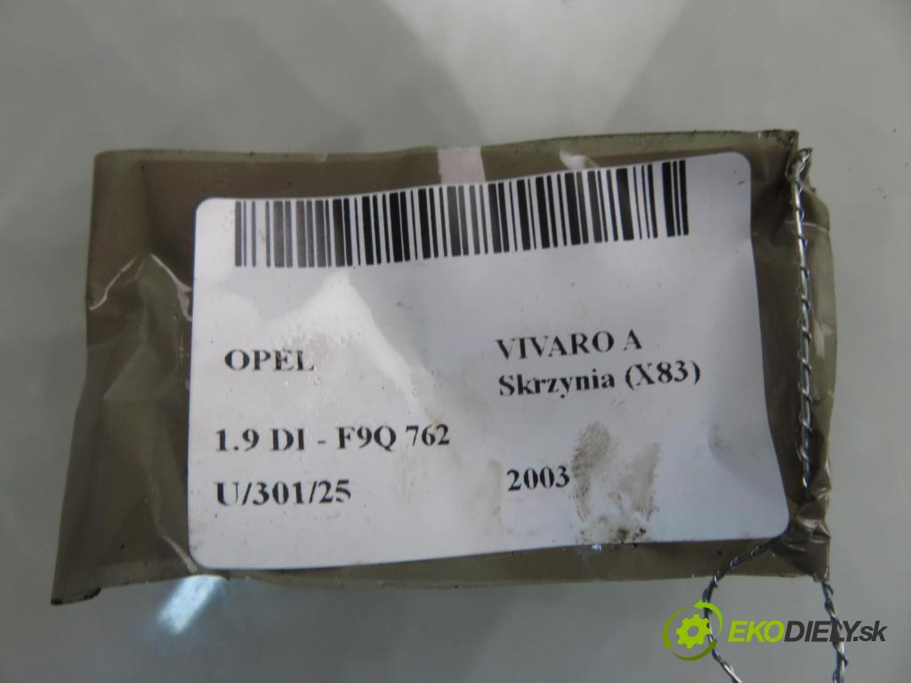 OPEL VIVARO A Skrzynia (X83) FURGON 2003 60,00 1.9 DI 80 - F9Q 762 1870,00 Obal filtra paliva 8200176580