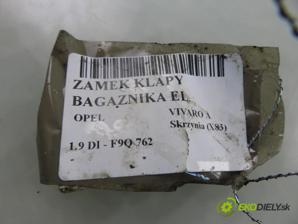 OPEL VIVARO A Skrzynia (X83) FURGON 2003 60,00 1.9 DI 80 - F9Q 762 1870,00 zámok dverí kufor 