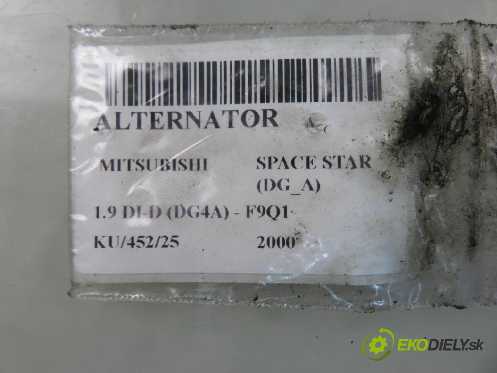 MITSUBISHI SPACE STAR nadwozie wielkoprzestrzenne (MPV) (DG_A) MINIVAN 2000 75,00 1.9 DI-D 102 - F9Q1 1870,00 Alternátor 8200022774 (Alternátor)