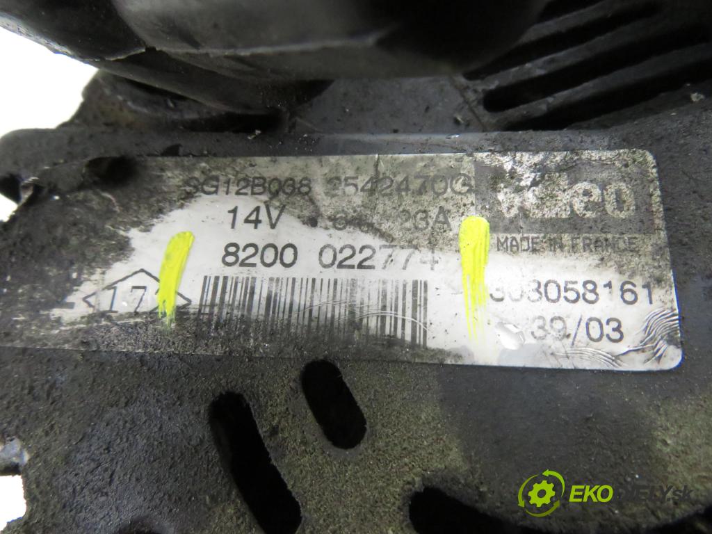 MITSUBISHI SPACE STAR nadwozie wielkoprzestrzenne (MPV) (DG_A) MINIVAN 2000 75,00 1.9 DI-D 102 - F9Q1 1870,00 Alternátor 8200022774 (Alternátor)