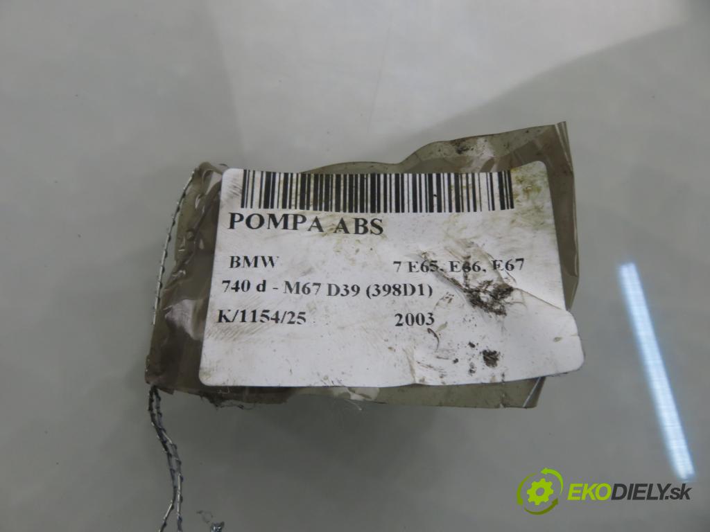 BMW 7 (E65, E66, E67) SEDAN 2003 190,00 740 d- M67 D39 (398D1) 3901,00 Pumpa ABS 0265950006 ; 6764446 ; 0265225007 (Pumpa ABS)