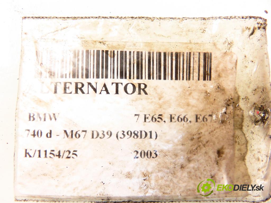 BMW 7 (E65, E66, E67) SEDAN 2003 190,00 740 d- M67 D39 (398D1) 3901,00 Alternátor F00M288204 (Alternátor)