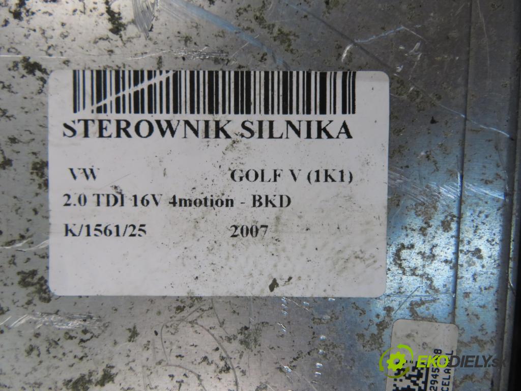 VW GOLF V (1K1) HB 2007 103,00 2.0 TDI 16V 4motion - BKD 1968,00 Riadiaca jednotka Motor 03G906021PP ; 0281014063