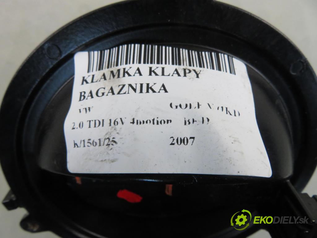 VW GOLF V (1K1) HB 2007 103,00 2.0 TDI 16V 4motion - BKD 1968,00 Kľučka dverí kufor 3C5827469D ; 3C5827469C