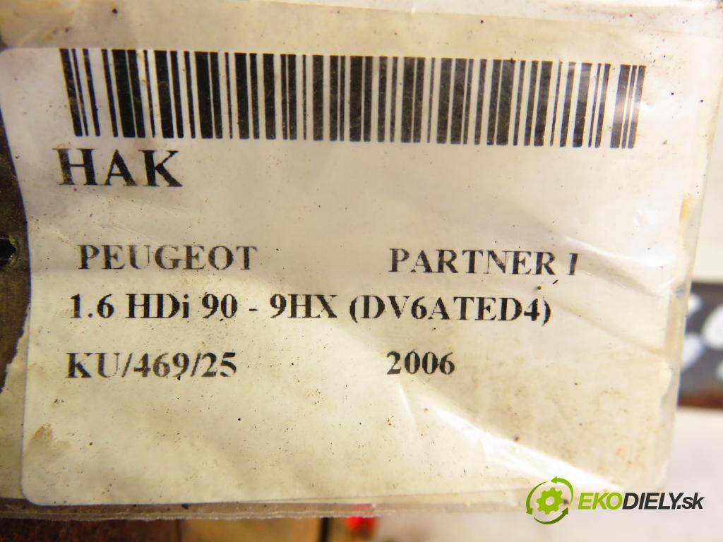 PEUGEOT PARTNER Combispace (5F) KOMBIVAN 2006 66,00 1.6 HDi 90 - 9HX 1560,00 Hák