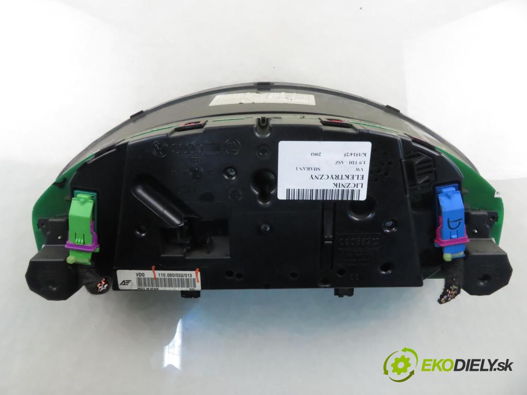 VW SHARAN (7M8, 7M9, 7M6) VAN 2003 96,00 1.9 TDI PD 130 - ASZ 1896,00 Prístrojovka elektrický 7M3920840N ; 110080032013