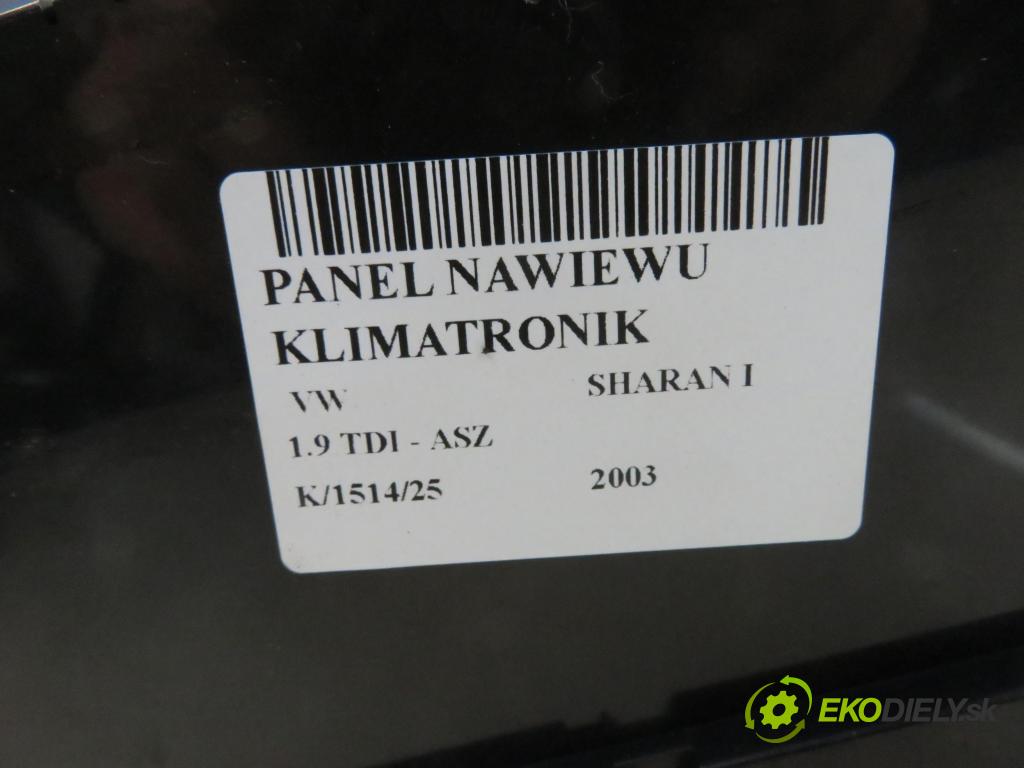 VW SHARAN (7M8, 7M9, 7M6) VAN 2003 96,00 1.9 TDI PD 130 - ASZ 1896,00 Panel kúrenia KLIMATRONIK 7M3907040E ; 5HB00796310