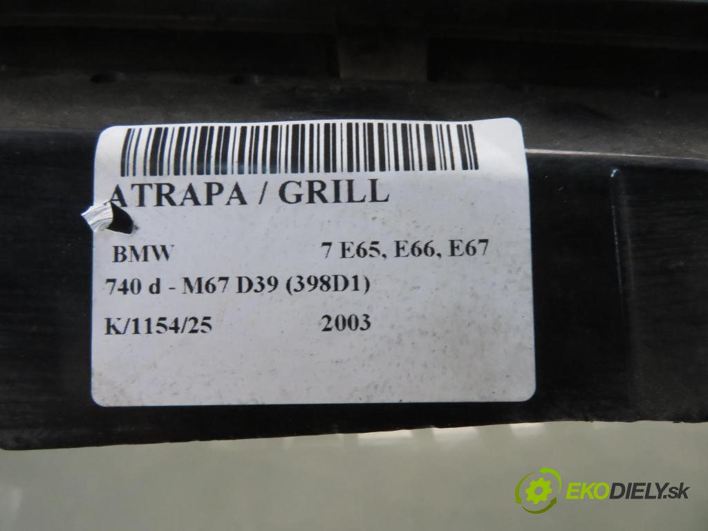 BMW 7 (E65, E66, E67) SEDAN 2003 190,00 740 d- M67 D39 (398D1) 3901,00 Mriežka / maska 7037727