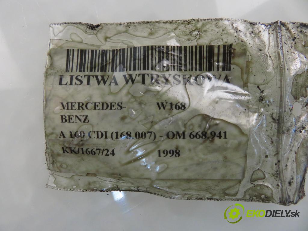 MERCEDES-BENZ KLASA A (W168) HB 1998 44,00 A 160 CDI (168.007) - OM 668.941 1689,00 Snímač tlaku paliva 0281002241 ; 6110780149