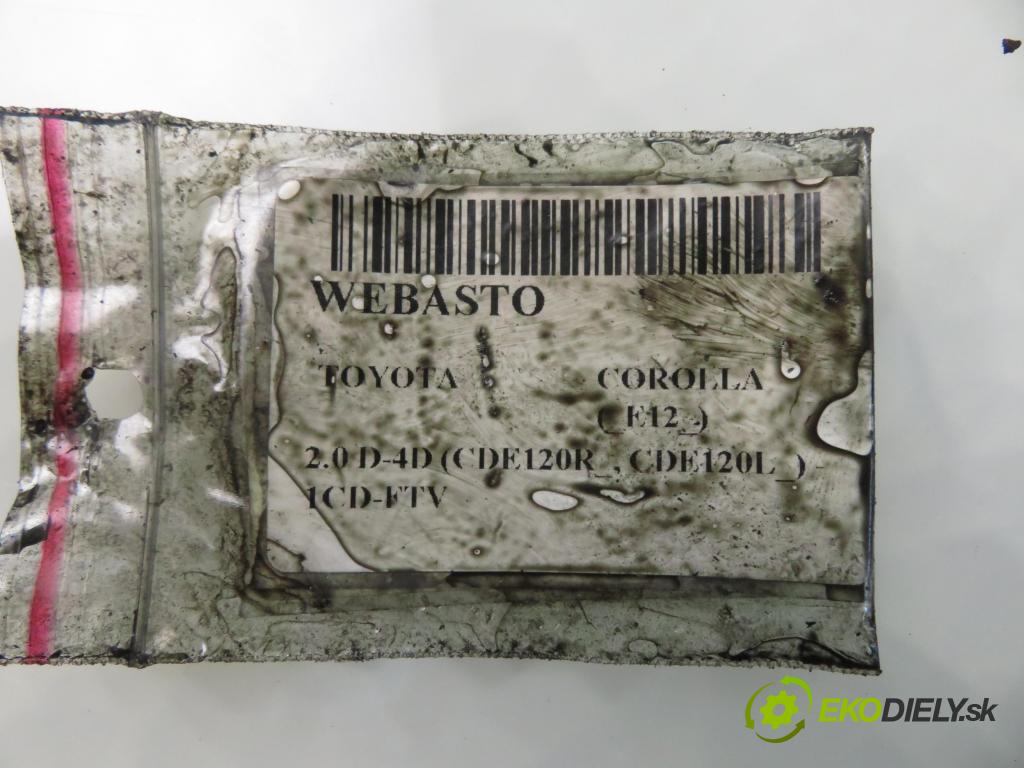 TOYOTA COROLLA (_E12_) HB 2003 85,00 2.0 D-4D 116 (CDE120R_, CDE120L_) - 1CD-FTV 1995,00 Webasto 25226102 ; D5WZ (Webasto (nezávislé kúrenie))