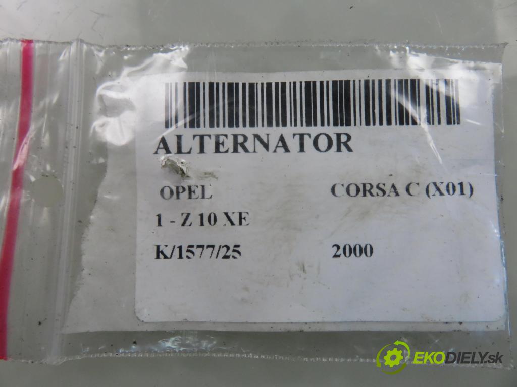 OPEL CORSA C (X01) HB 2000 43,00 1.0 12V 58 - Z 10 XE 973,00 Alternátor 24437119 ; 0124225018 (Alternátor)