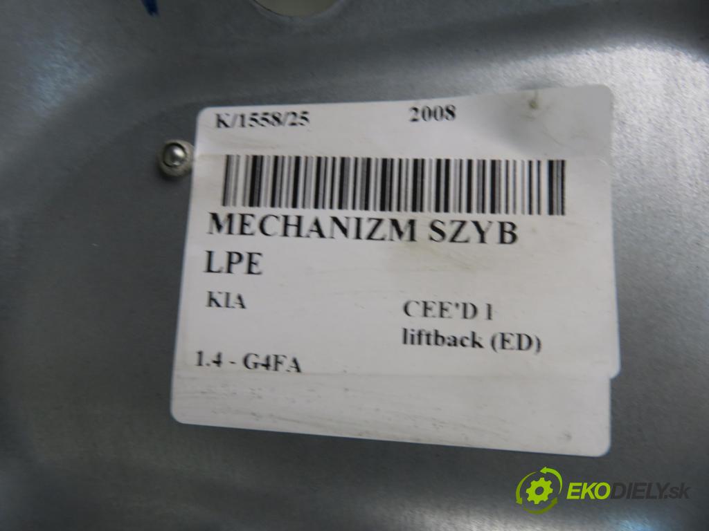 KIA CEE'D liftback (ED) HB 2008 80,00 1.4 16V 109 - G4FA 1396,00 Mechanizmus okien 824701H020 ; 440850C ; 402055D