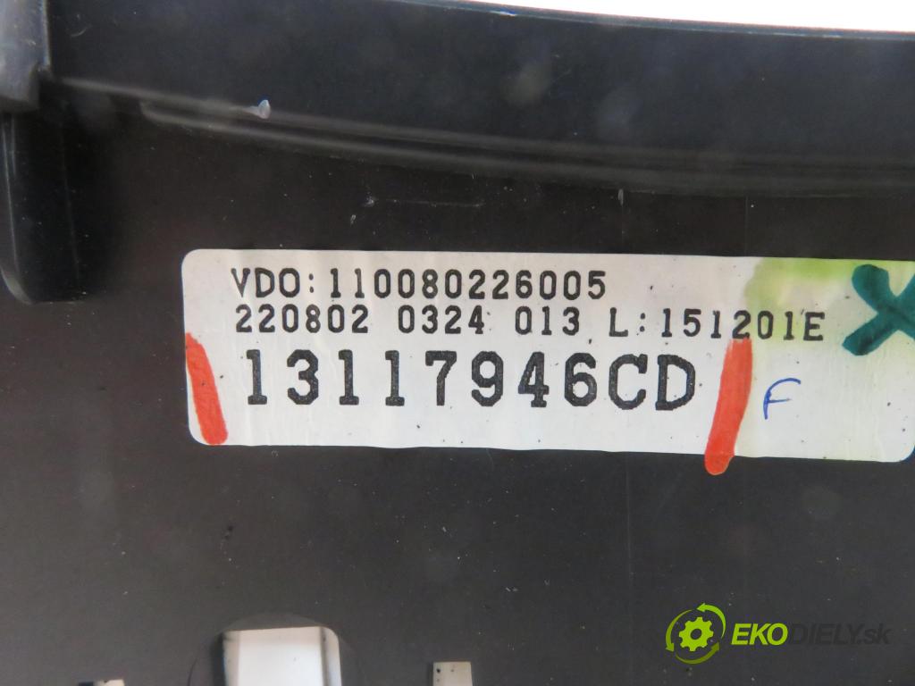 OPEL COMBO C KOMBIVAN 2003 62,00 1.6 8V 84 - Z 16 SE 1598,00 Prístrojovka elektrický 13117946CD