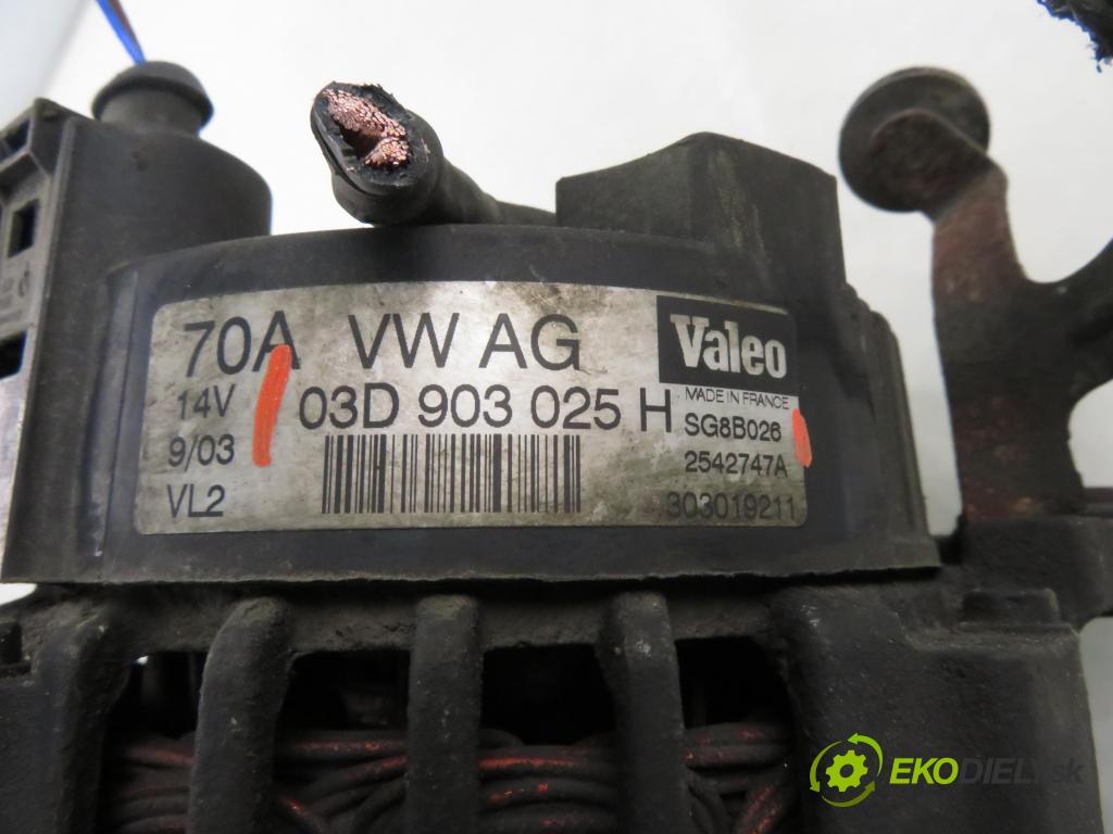 SEAT IBIZA III (6L1) HB 2003 47,00 1.2 12V - AZQ 1198,00 Alternátor 03D903025H ; SG8B026 (Alternátor)