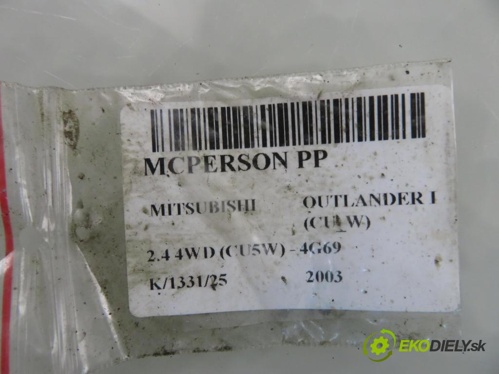 MITSUBISHI OUTLANDER I (CU_W) SUV 2003 118,00 2.4 4WD 160 (CU5W) - 4G69 2378,00 MCPERSON PP 