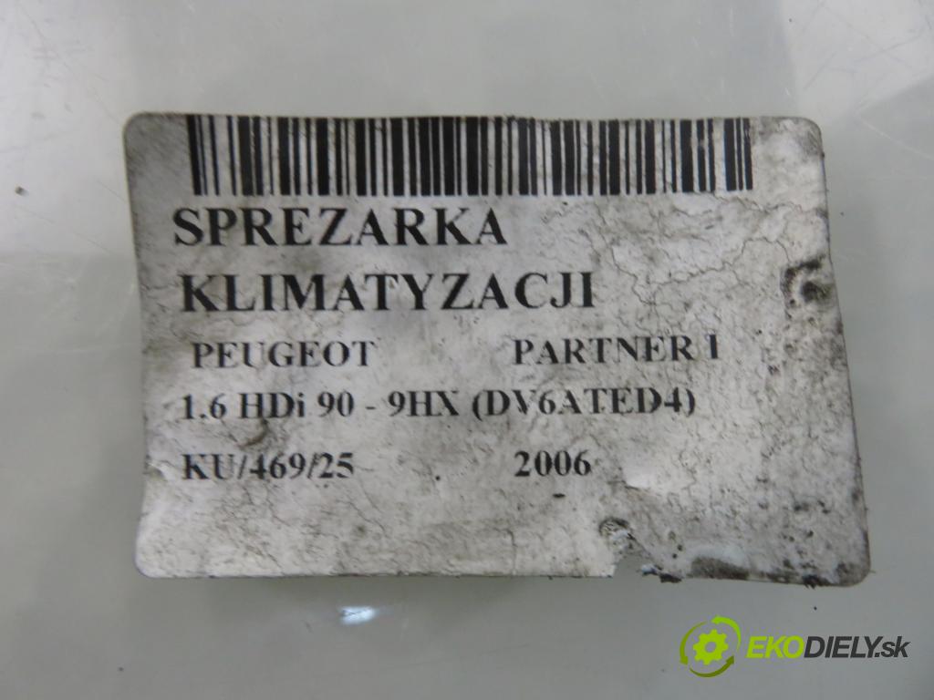 PEUGEOT PARTNER Combispace (5F) KOMBIVAN 2006 66,00 1.6 HDi 90 - 9HX 1560,00 KOMPRESOR: klimatizácie 9659232180 (Kompresor klimatizácie)