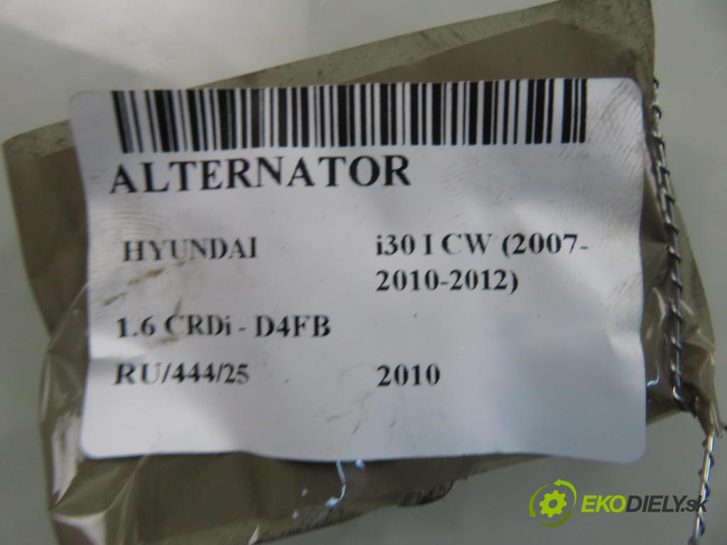 HYUNDAI i30 Kombi (FD) KOMBI 2010 85,00 1.6 CRDi 116 - D4FB 1582,00 Alternátor 373002A600 ; TG12C090 ; 2607316D (Alternátor)