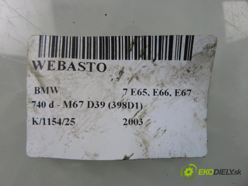 BMW 7 (E65, E66, E67) SEDAN 2003 190,00 740 d- M67 D39 (398D1) 3901,00 Webasto 6928749 (Webasto (nezávislé kúrenie))