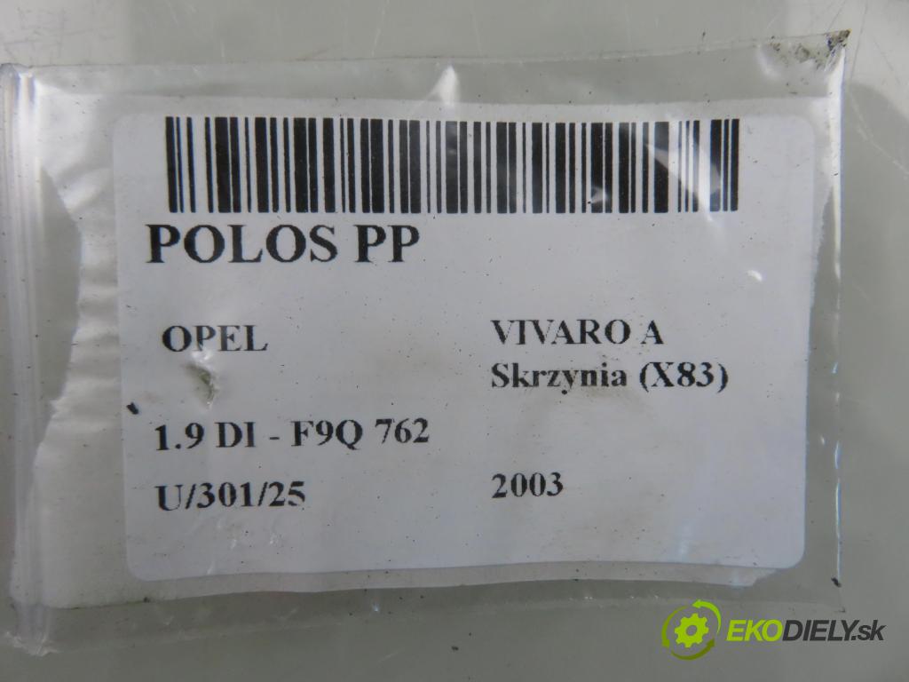 OPEL VIVARO A Skrzynia (X83) FURGON 2003 60,00 1.9 DI 80 - F9Q 762 1870,00 Poloos PP 