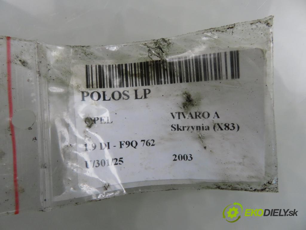 OPEL VIVARO A Skrzynia (X83) FURGON 2003 60,00 1.9 DI 80 - F9Q 762 1870,00 Poloos LP MM