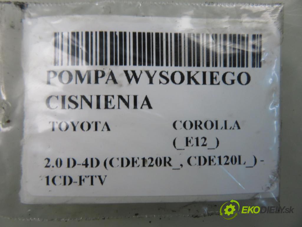 TOYOTA COROLLA (_E12_) HB 2004 66,00 2.0 D-4D 1995,00 Pumpa vysokého tlaku 221000G010 ; HU2940000061