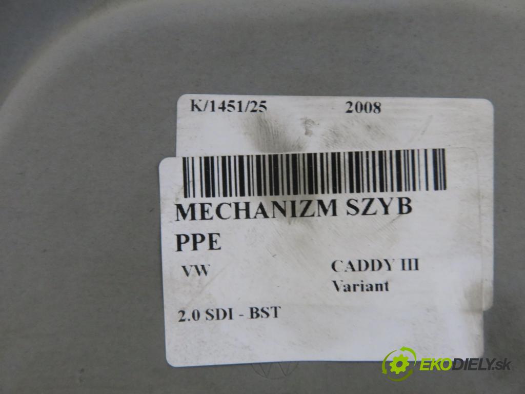 VW CADDY III Variant (2KB, 2KJ, 2CB, 2CJ) FURGON 2008 51,00 2.0 SDI - BST 1968,00 Mechanizmus okien 2K1837752CM ; 1K0959792J