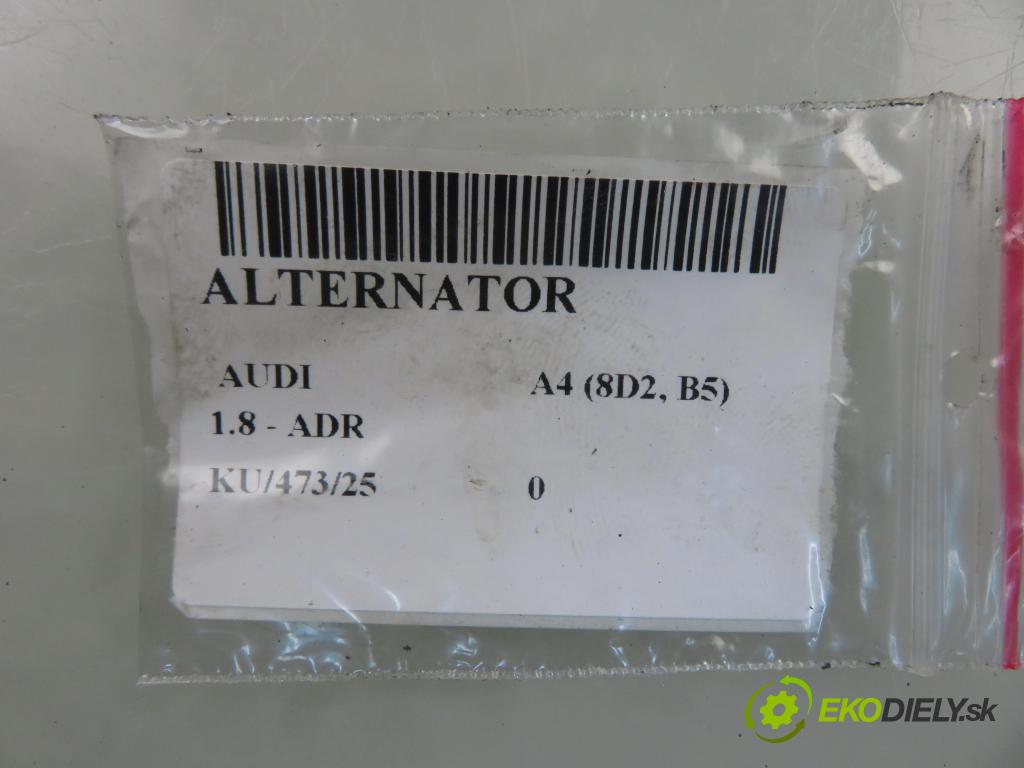 AUDI A4 (8D2, B5) SEDAN 1996 92,00 1.8 - ADR 1781,00 Alternátor  (Alternátor)