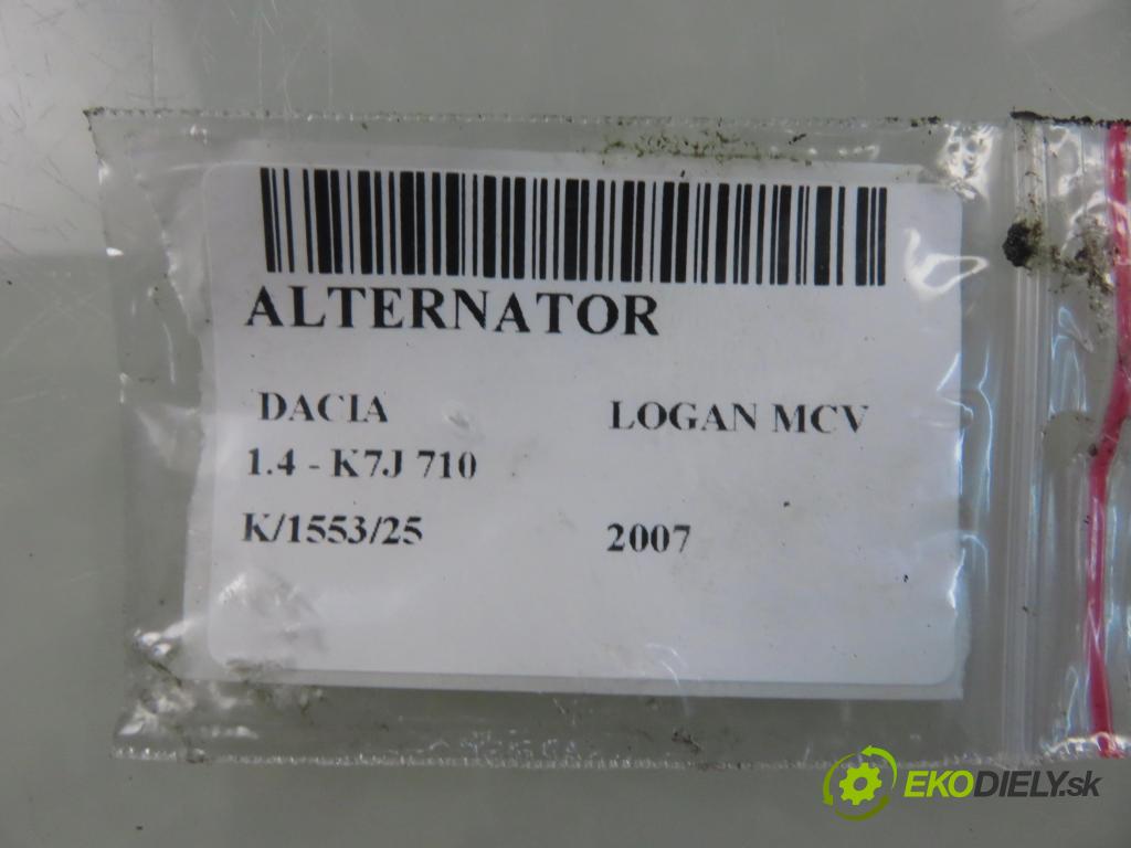 DACIA LOGAN MCV (KS_) KOMBI 2007 55,00 1.4 - K7J 710 1390,00 Alternátor 8200727051 ; 0124415043 (Alternátor)