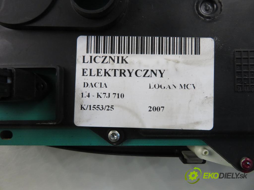 DACIA LOGAN MCV (KS_) KOMBI 2007 55,00 1.4 - K7J 710 1390,00 Prístrojovka elektrický P8200650539