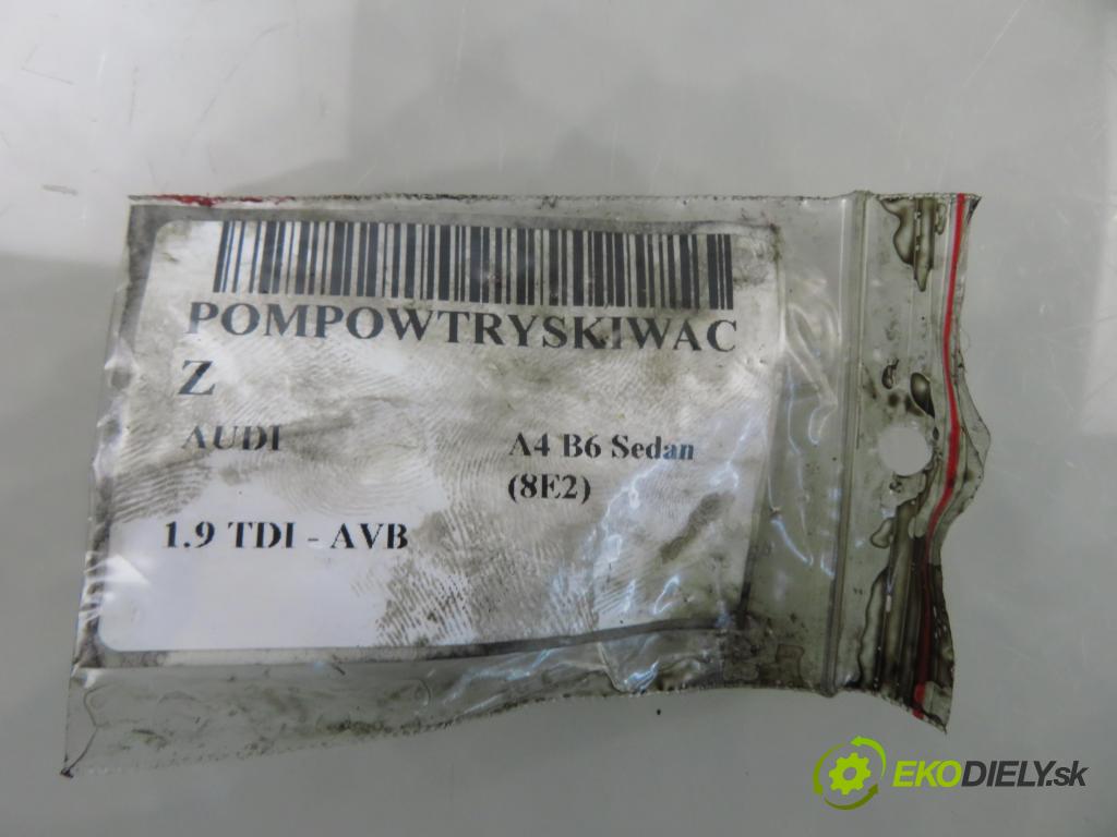 AUDI A4 (8E2, B6) SEDAN 2002 74,00 1.9 TDI PD 101 - AVB 1896,00 Vstrekovač 038130073AJ ; 0414720037 (Vstrekovač paliva)