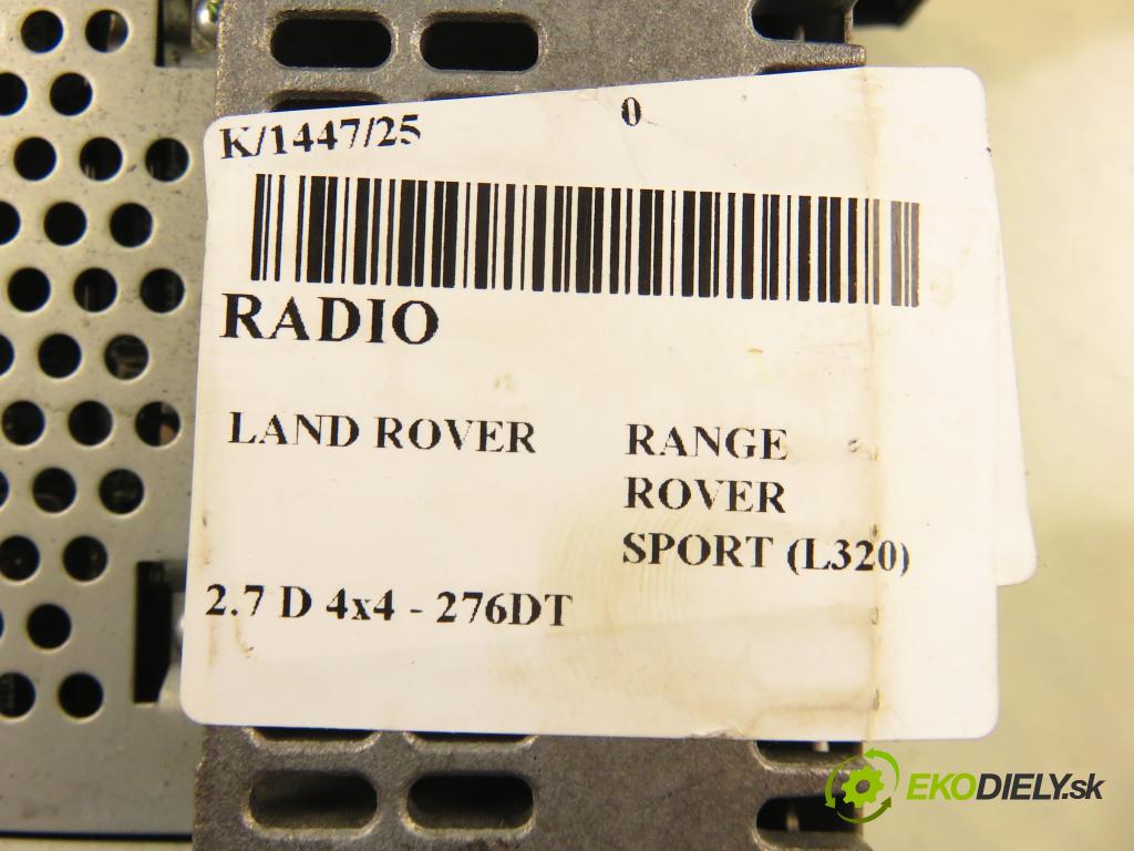 LAND ROVER RANGE ROVER SPORT (L320) SUV 2007 140,00 2.7 TDV6 4x4 190 - 276DT (PSA) 2720,00 RADIO CD VUX500500