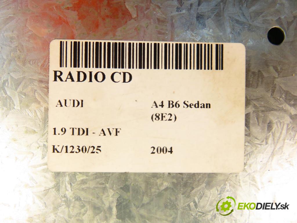 AUDI A4 (8E2, B6) SEDAN 2004 96,00 1.9 TDI PD 130 1896,00 RADIO CD 8E0035186D