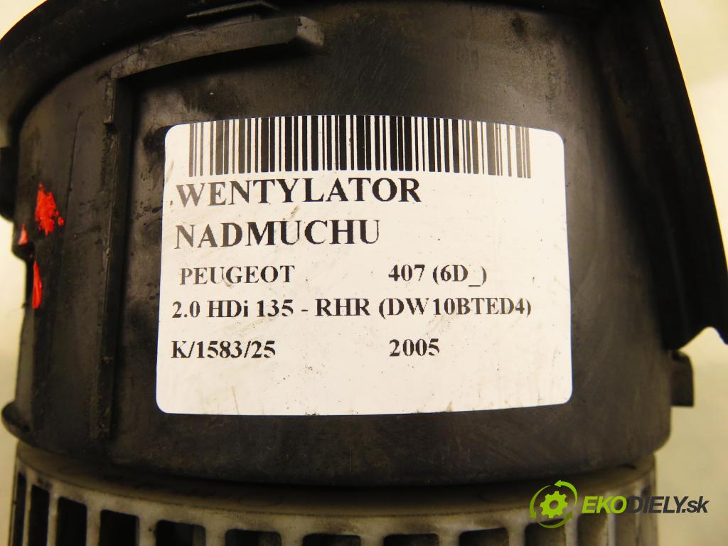 PEUGEOT 407 (6D_) SEDAN 2005 100,00 2.0 HDi 135 - RHR 1997,00 Ventilátor vetráku