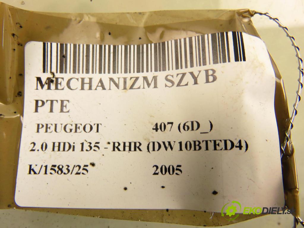 PEUGEOT 407 (6D_) SEDAN 2005 100,00 2.0 HDi 135 - RHR 1997,00 mechanismus oken PTE 0130822200