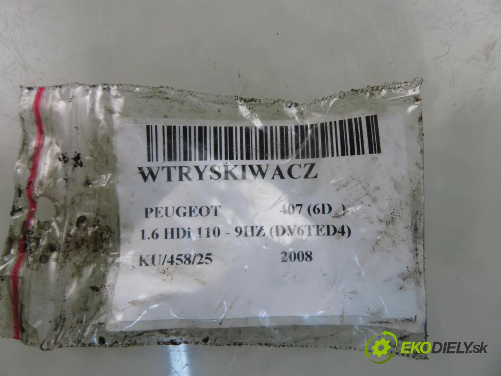 PEUGEOT 407 (6D_) SEDAN 2008 80,00 1.6 HDi 110 - 9HZ (DV6TED4) 1560,00 vstrekovač 0445110297 (Vstrekovač paliva)