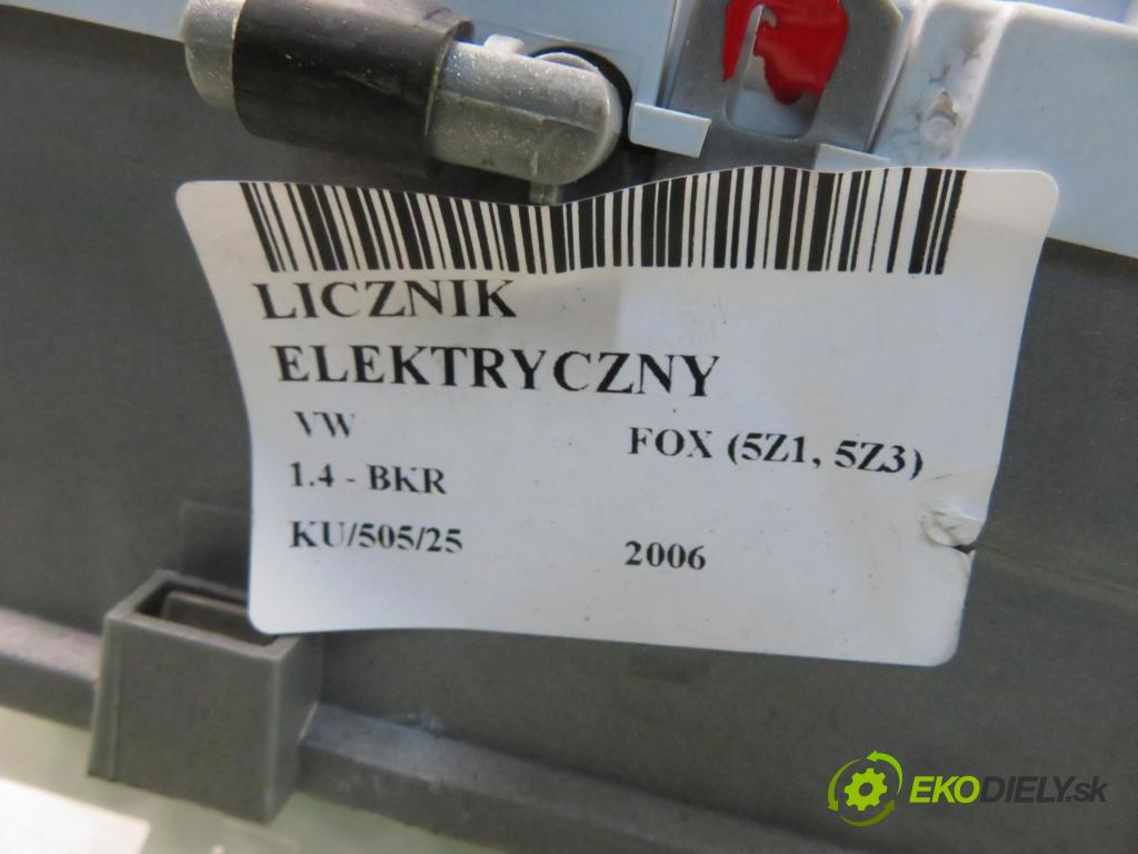 VW FOX (5Z1, 5Z3) HB 2006 55,00 1.4 - BKR 1390,00 Prístrojovka elektrický 6Z0920820P