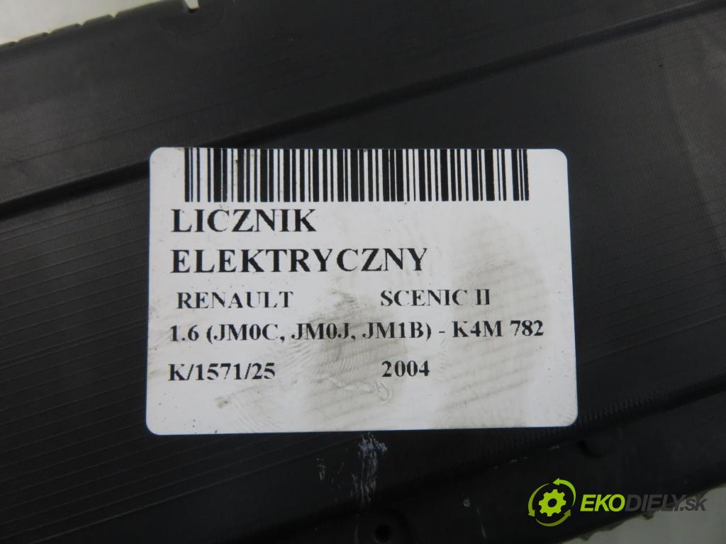 RENAULT SCENIC II (JM0/1_) MINIVAN 2004 83,00 1.6 (JM0C, JM0J, JM1B) - K4M 782 1598,00 Prístrojovka elektrický P8200451505A