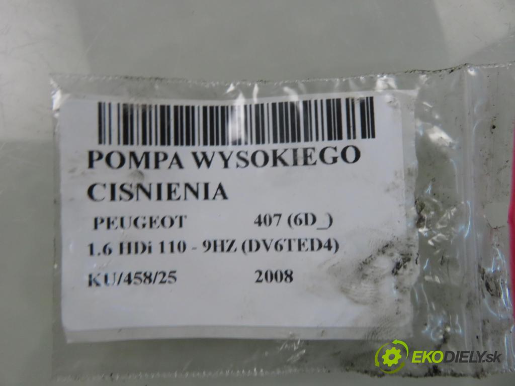 PEUGEOT 407 (6D_) SEDAN 2008 80,00 1.6 HDi 110 - 9HZ (DV6TED4) 1560,00 Pumpa vysokého tlaku 0445010102 ; 9683703780 ; 0928400607