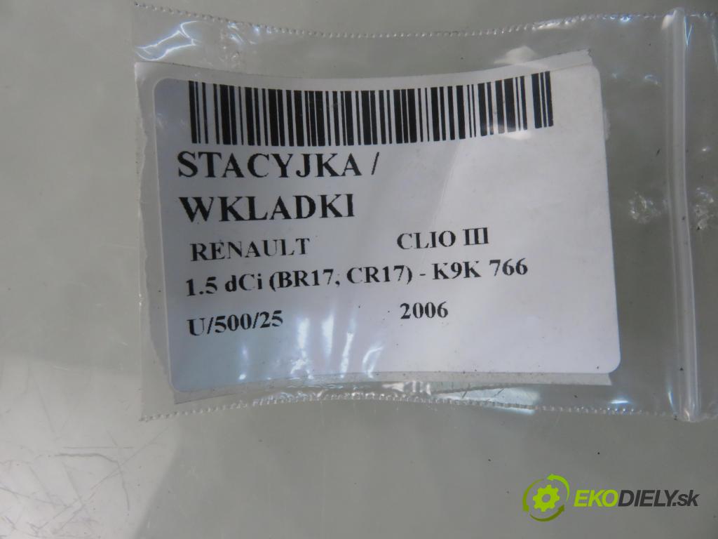 RENAULT CLIO III (BR0/1, CR0/1) HB 2006 63,00 1.5 dCi 86 - K9K 766 1461,00 spinačka / zámky N0502060A02 ; 8200214173C