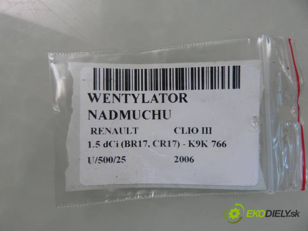 RENAULT CLIO III (BR0/1, CR0/1) HB 2006 63,00 1.5 dCi 86 - K9K 766 1461,00 Ventilátor vetráku N103992Q
