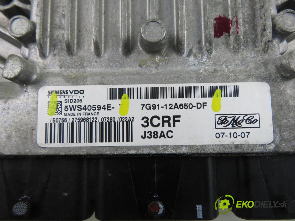 FORD MONDEO IV Turnier (BA7) KOMBI 2007 103,00 2.0 TDCi - QXBA 1997,00 Riadiaca jednotka Motor 7G9112A650DF ; 5WS40594E