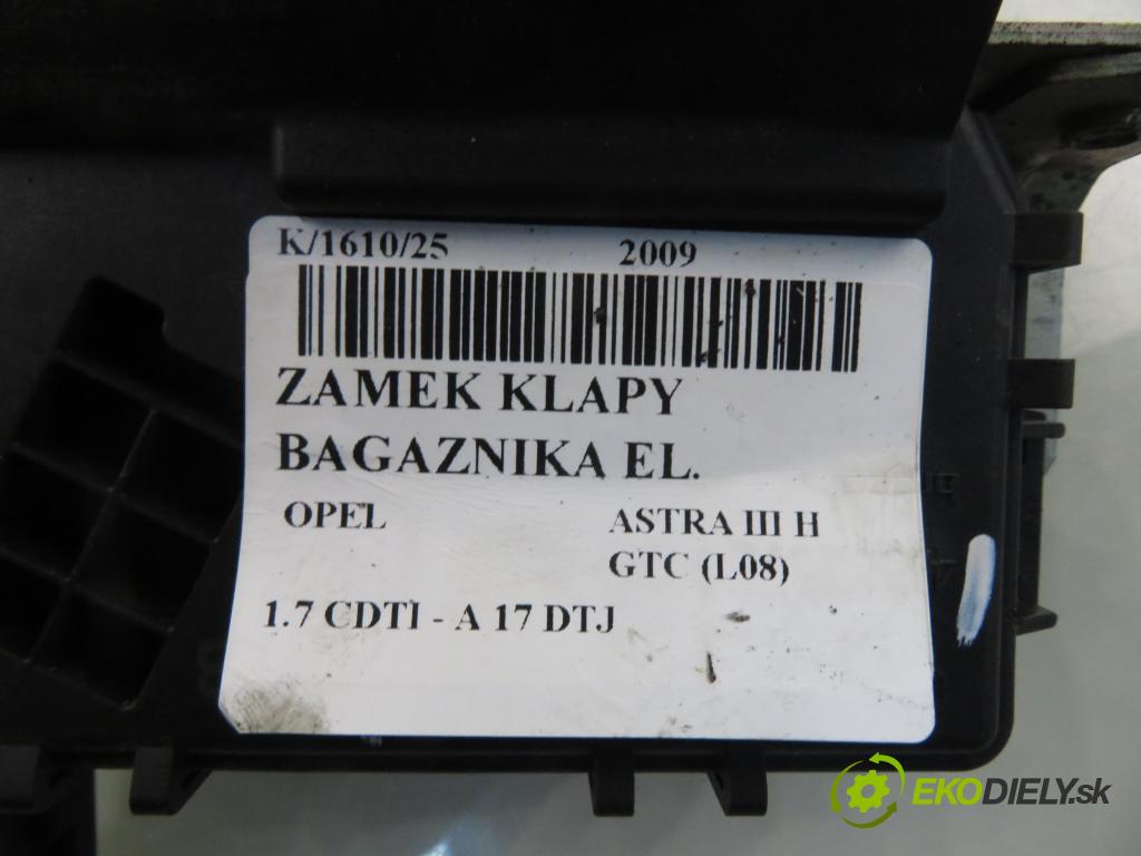 OPEL ASTRA H GTC (L08) HB 2009 81,00 1.7 CDTI - A 17 DTJ 1686,00 zámok dverí kufor EL. 13117285 ; 495058724
