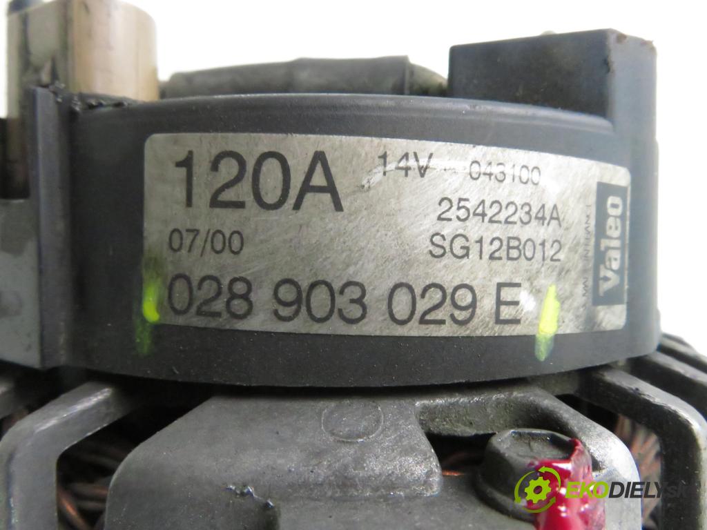 AUDI A4 (8D2, B5) SEDAN 2000 66,00 1.9 TDI - AHU 1896,00 Alternátor 028903029E (Alternátor)