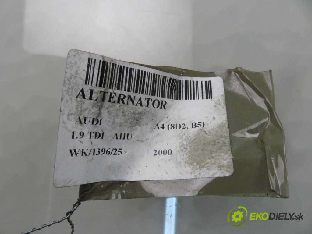 AUDI A4 (8D2, B5) SEDAN 2000 66,00 1.9 TDI - AHU 1896,00 Alternátor 028903029E (Alternátor)