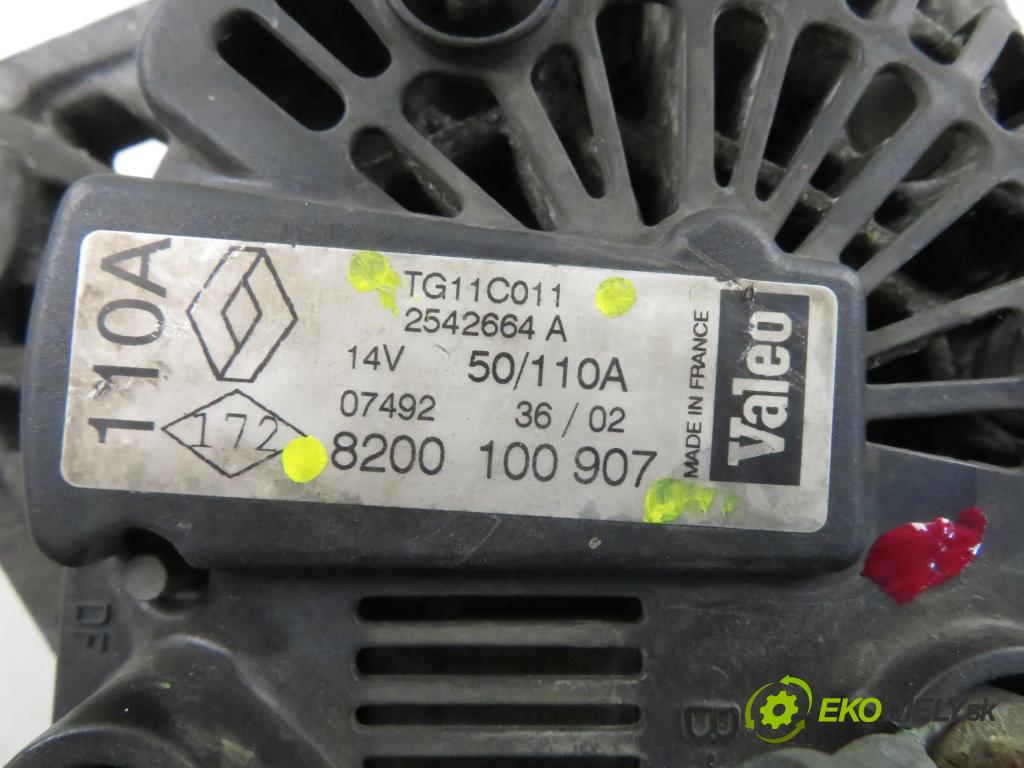 RENAULT SCENIC II (JM0/1_) MINIVAN 2004 83,00 1.6 (JM0C, JM0J, JM1B) - K4M 782 1598,00 Alternátor 8200100907 ; TG11C011 (Alternátor)