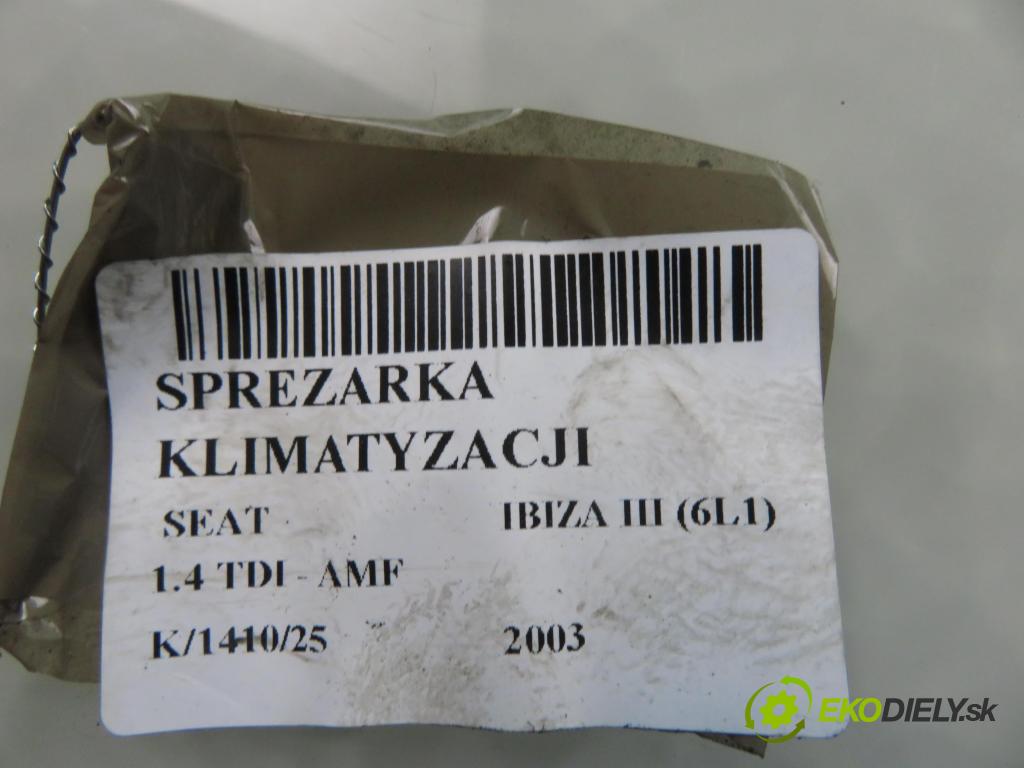 SEAT IBIZA III (6L1) HB 2003 55,00 1.4 TDI 75 - AMF 1422,00 KOMPRESOR: klimatizace 4472208127 ; 6Q0820803D (Kompresor klimatizace)