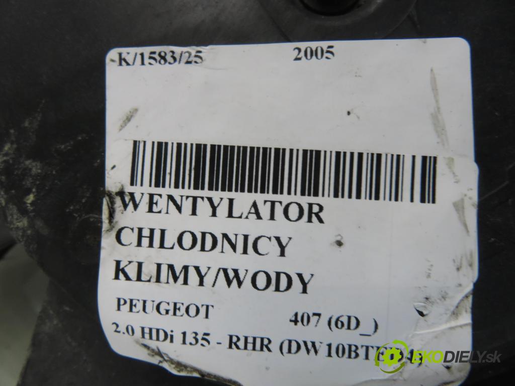 PEUGEOT 407 (6D_) SEDAN 2005 100,00 2.0 HDi 135 - RHR 1997,00 Ventilátor chladič klíma/voda 9684229880