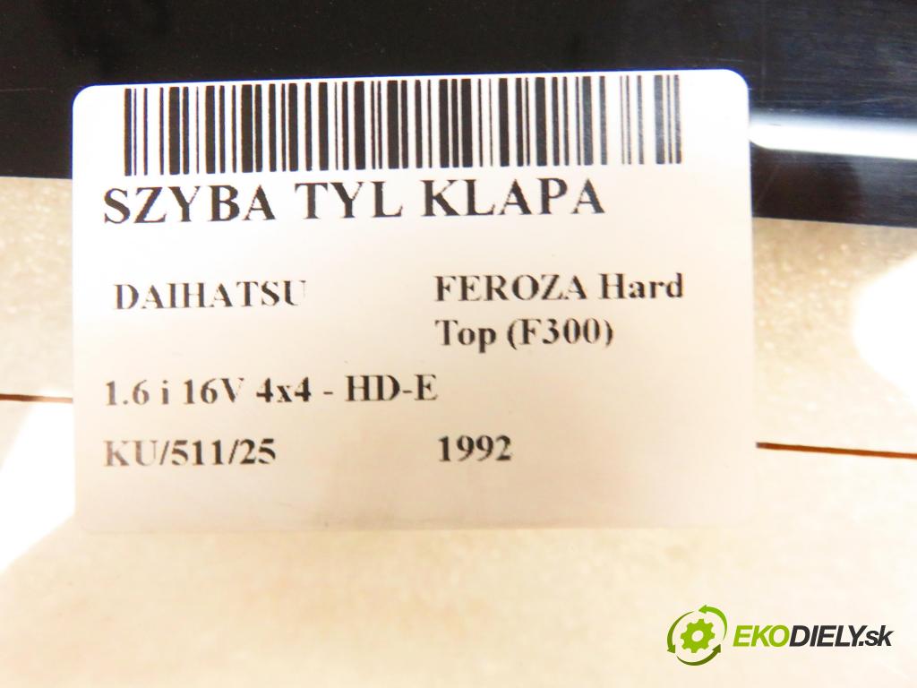 DAIHATSU FEROZA Hard Top (F300) TERENOWY 1992 70,00 1.6 i 16V 4x4 95 - HD-E 1590,00 Okno zadné kapota