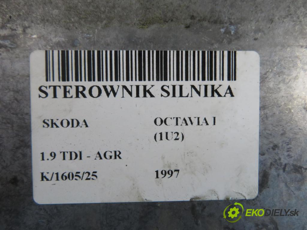 SKODA OCTAVIA I (1U2) LIFTBACK 1997 66,00 1.9 TDI 90- AGR 1896,00 Riadiaca jednotka Motor 038906018AG ; 0281001695