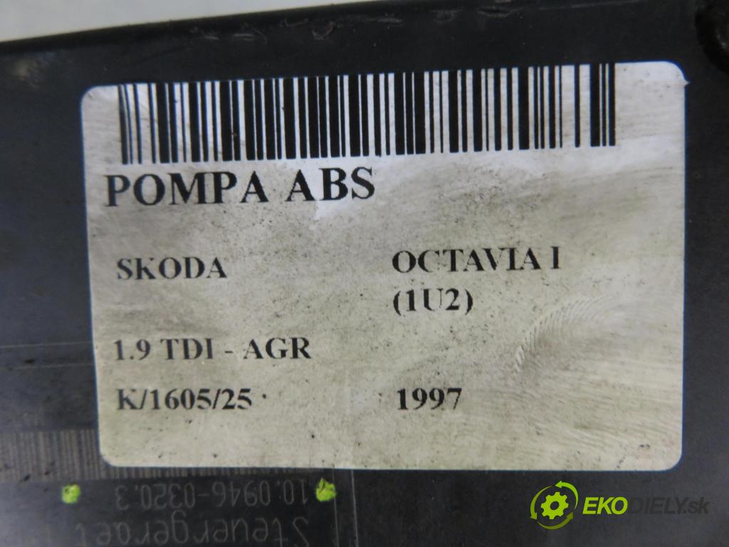SKODA OCTAVIA I (1U2) LIFTBACK 1997 66,00 1.9 TDI 90- AGR 1896,00 Pumpa ABS 1J0614117A ; 1J0907379 ; 10094603203 (Pumpa ABS)